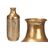 Vaso Dourado Metal 16 X 42 X 16 cm (4 Unidades) com Relevo